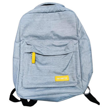 Samsonite yellow letter logo zipper fabric backpack for men and women same style couple style gray basic pack (bag)