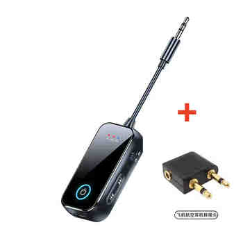 Bluetooth 5.4 audio transmitter and receiver, headphone, audio, car navigation, call, tv, computer, wireless one-to-two t80 standard + aircraft adapter