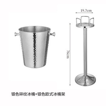 Nanbowan creative hammered gold stainless steel ice bucket champagne bucket home party ice wine bucket large and small ice cube bucket decorative bucket large hammered silver 5l + silver european ice bucket rack