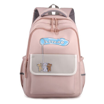 Ye yu schoolbag girls junior high school students large capacity lightweight middle school students versatile burden-reducing backpack backpack pink