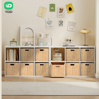 Ydd steel bookshelf storage rack floor-standing free combination grid cabinet living room kindergarten storage cabinet thickened moisture-proof rack 6 horizontal grids white width 103.7*height 70cm