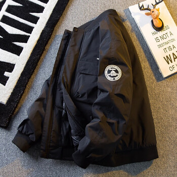 Kuraishi kazuki 2026 new american baseball collar workwear down jacket men's winter trendy brand warm jacket pilot men's jacket black 2xl