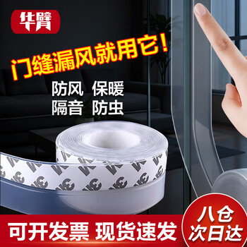 Huaji door seam sealing strip door bottom door window windproof warm sound insulation window glass door door frame gap windproof waterproof strip transparent 35mm (6 meters)