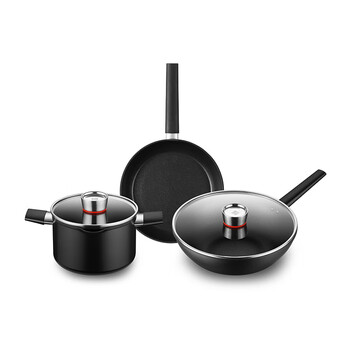Sanhe hot wheels series non-stick three-piece set 30cm wok + 20cm soup pot + 26cm frying pan t311