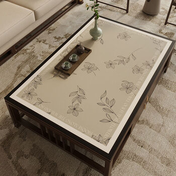 Wing fantasy 2024 new style tablecloth waterproof and oil-proof no-wash medium leather table mat coffee table mat dining table tablecloth zf ink orchid 140x200 can be cut at will