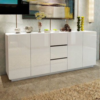 2025 new modern simple sideboard kitchen multifunctional restaurant cupboard tea wine cabinet storage cabinet 1.0 meter sideboard 100*40*85 assembly