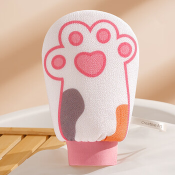 Creative artca, a veteran creative artca bath towel, thickened, painless mud rub artifact for women's household use, 2.0 upgrade, cat paw bath towel - pink, soft and fine sand