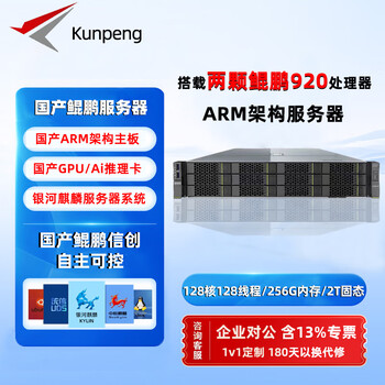 Asusuitrahot kunpeng domestic xinchuang server arm64 architecture kunpeng 920 domestic cpu workstation front-end machine kirin v10 system ai inference calculation gpu server shengteng ai desktop computer package four (domestic ram kunpeng 920*2 128 core) domestic kunpeng single machine