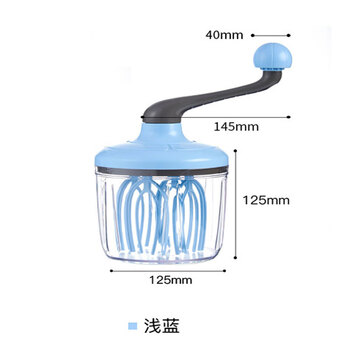 Shijanu new product manual egg beater household mini baking cake mixer light blue