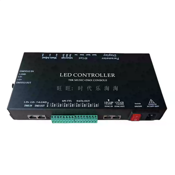 Led full-color fantasy lighting controller running water horse racing meteor bar music dmx512 console programmable t8k sound control + dmx512 + 8 ports