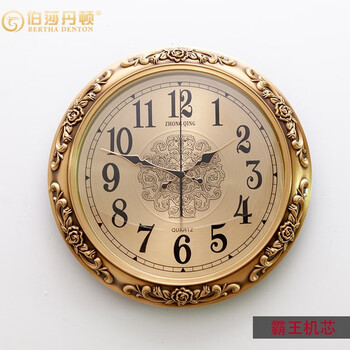 Bertha denton european-style all-copper wall clock living room home fashion light luxury silent clock creative personality atmospheric simple clock classic round pure copper wall clock 12 inches (diameter 30.5 cm)