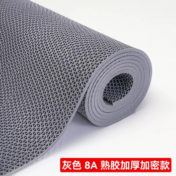 Yusenyi non-slip floor mat bathroom toilet kitchen oil-proof waterproof anti-fall hollow pvc door mat bathroom carpet gray (5mm cooked glue encryption) 8a tear-resistant 0.9 meters wide x 10 meters long (full roll)