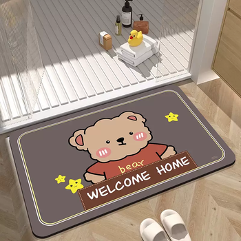 Yusenyisoft diatom mud bathroom floor mat absorbent bathroom door entry non-slip foot mat bathroom toilet diatom mud bathroom carpet yy753 45x70cm (rubber anti-slip)