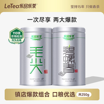 Lepinle tea special grade biluochun maojian tea green tea 2025 new tea new year gift box with a total of 250g for the elders in the new year maojian biluochun combination 125g*2 cans