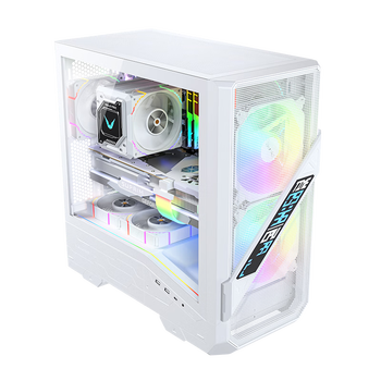 Quasi-new product valkyrie vk05lite white white atx mid-tower gaming computer desktop chassis led digital display standard 16030 fan