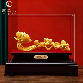Hui xuan li velvet gold ruyi ornaments housewarming opening gift new chinese style living room entrance tv wine cabinet office decorations