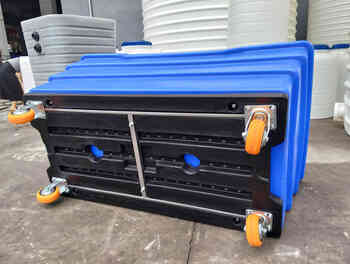 Washing plant special linen cart plastic square rotational molding process thickened cloth cart b&b hotel trolley 500l linen cart plastic base plate