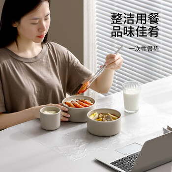 Fasola disposable placemats, oil-proof and waterproof placemats, primary school dining table mats, children's tablecloths, portable outing dining mats, 45 disposable placemats, transparent (approx. 40*60cm)