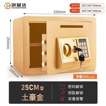 Chuangpinda piggy bank for adults, boys and girls, large capacity creative toy lockbox, birthday gift piggy bank, extra large rich gold (double layer) coin + electronic password + key