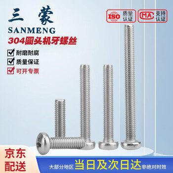 Sanmeng 304 stainless steel cross pan head screws gb818 m3*20 (20 pieces/bag)