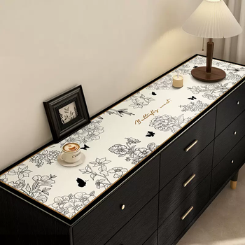 Yusenyi light dining waterproof tv cabinet mat cabinet anti-pad countertop luxury premium table oil table cloth wine cabinet shoe cabinet mat quiet time - leather cuttable square cabinet cloth 30x120cm (recommended size for shoe cabinet)