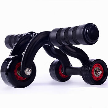 Three-wheel abdominal fitness wheel, abdominal muscle wheel roller, sports fitness equipment for men and women, home abdominal tightening device, three-wheel abdominal fitness wheel, non-rebound, free kneeling pad