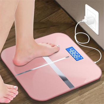 Fans exclusive home weight scale rechargeable weight scale quasi-electronic scale weighing body scale tempered glass resistant rose gold 26*26 rechargeable model