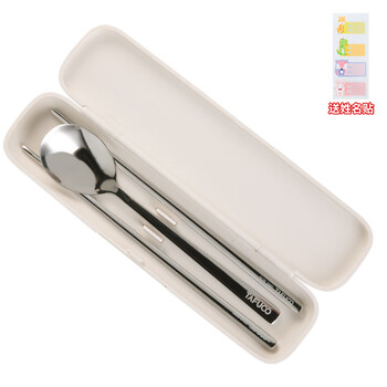 Tafuco japanese tafuco portable food grade chopsticks and spoon set stainless steel chopsticks for commercial catering light luxury women z5044_316l stainless steel_chopsticks and spoon set