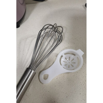 Shijanu 304 stainless steel thickened manual egg beater 16 lines for baking, 10 inches (total length about 25cm) comes with separator