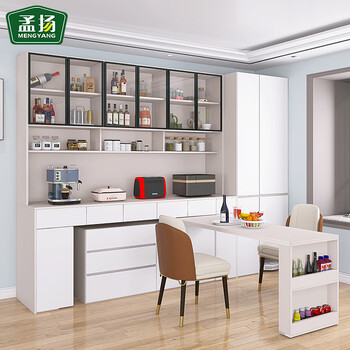 Mengyang sideboard dining table integrated wall-mounted small apartment rotatable living room home kitchen storage cabinet sweeper storage cabinet 160 dining table cabinet