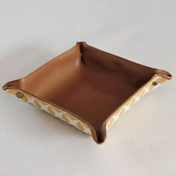 Yusenyi porch key storage box bedside jewelry glasses storage box coffee table remote control storage tray fabric shock absorbing body protector star (outer) brown star (outer) brown