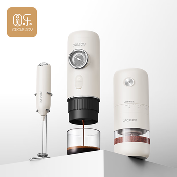 Circle joy portable coffee machine car espresso semi-automatic home outdoor camping electric grinder 3-piece set