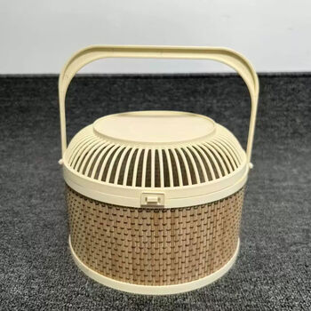 Pupan imitation bamboo basket portable round square hexagonal plastic with lid fruit local specialty bayberry gift basket box egg box 3 catties birdcage hemp color