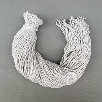 Handmade mop line polyester cotton line property mop replacement cotton line pier wiring hollow rope tank truck cleaning cotton line expanded cotton line white 500g/hand length 75cm