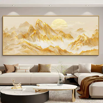 Yusenyi rizhao jinshan sofa background wall decoration painting modern simple background picture new living room mural office rizhao jinshan (black) thickened brushed aluminum alloy frame high-end crystal crystal porcelain painting crystal clear and translucent highly recommended 280x110cm (recommended for sofas over 4 meters)