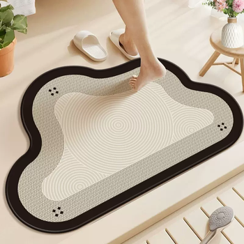 Yusenyi non-slip absorbent floor mat bathroom soft diatom mud bathroom foot wash basin toilet rubber mat yun duoma indifferent time 50x80cm thick 5mm (edged - strong water absorption) upgraded version