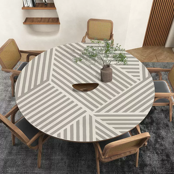 Yusenyi wabi-sabi style round tablecloth waterproof, oil-proof, anti-scalding, no-wash dining table mat, leather table mat, coffee table tablecloth mat round qinyi diameter 125cm
