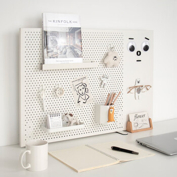 Bantang jinse magnetic perforated board weimo jishe magnetic suction vertical desktop perforated board no punch station desk storage all white-no. 4-1 desktop stand package