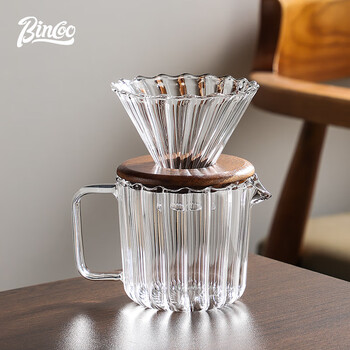 Bincoo hand-brewed coffee filter cup sharing cup coffee pot set v60 filter paper filter type outdoor camping travel filter cup + sharing cup + cup holder - free 40 pieces of filter paper