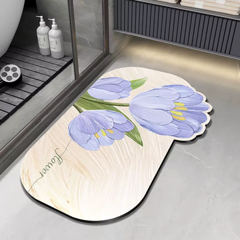 Yusenyi diatom floor toilet non-slip mat bathroom mud absorbent foot mat bathroom household door mat chunyu purple (thick anti-slip and easy to take care of) 80x120cm (wear-resistant, scratch-resistant and refuses to deform)
