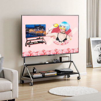 Sifvn 304 stainless steel tv bracket removable modern floor-standing home 65-inch 75-inch 85-inch tv 55-85 inches tv bracket walnut color small hole hole board