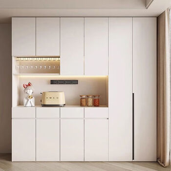 Solid wood ecological board sideboard against the wall with 16mm thick back panel wine cabinet cabinet living room storage multi-functional storage cabinet delivery to home package installation 2 meters high 80cm long sideboard 2 doors 2 drawers