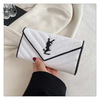 Kangaroo women's clutch high-looking new light luxury women's wallet versatile large capacity three-in-one wallet white