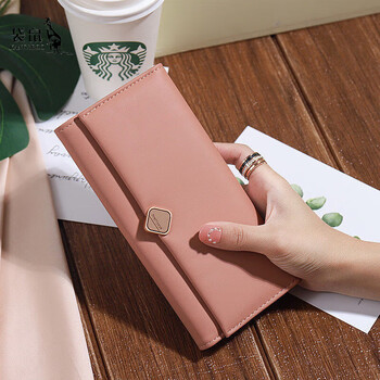 Kangaroo wallet women's niche design 2025 new temperament women's wallet spring new product wallet women's long long wallet pink