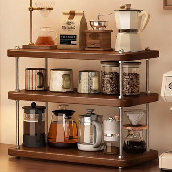 Yaoying storage rack cup holder mid-century style desktop storage shelf kitchen living room sandwich storage shelf yz13 three layers 30cm