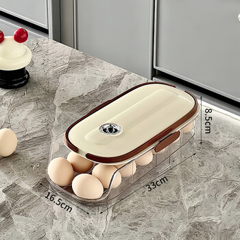 Qinhuo egg storage box side door storage and organization refrigerator special food-grade rolling device for rolling eggs artifact fresh rack holder double row model-single layer