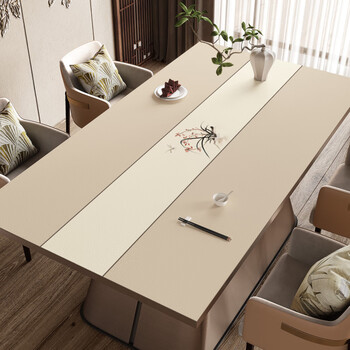 Aubolai dining table mat is oil-proof, waterproof, no-wash, anti-scalding, silicone insulated tablecloth, light luxury leather coffee table table mat, lanting collection preface 80*130cm