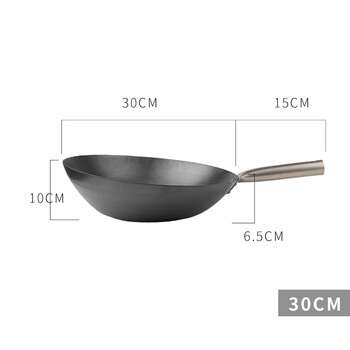 Original japanese hanako hand-made iron pan made by yamada industrial, uncoated, suffocating and not easy to rust (small quantity in stock) + free wooden lid 30cm