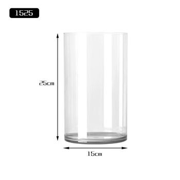 Miling acrylic anti-fall vase decoration living room flower arrangement transparent water-growing rich bamboo straight light luxury high-end wake-up flower bucket anti-fall and durable diameter 15cm high 25cm