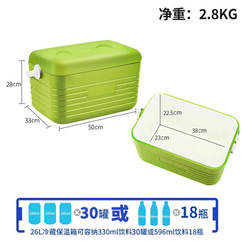 He jiagong outdoor vehicle-mounted pu trolley insulation box medical drug refrigerator food breast milk preservation box 26l all green (6 sides pu foam)_refrigerated 24-48h 1